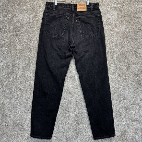 Vintage Levis 550 Jeans Mens 38x34 Black Relaxed Tapered 90s Made In USA Denim